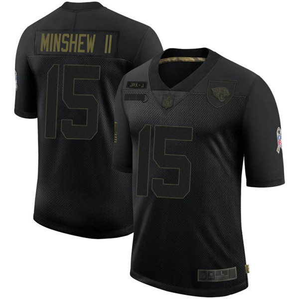 Jacksonville Jaguars #15 Gardner Minshew II 2020 Black Slute To Service Limited Stitched Jersey