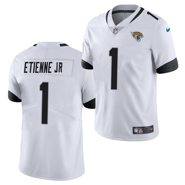 Jacksonville Jaguars #1 Travis Etienne JR White 2021 Vapor Untouchable Limited Stitched Jersey