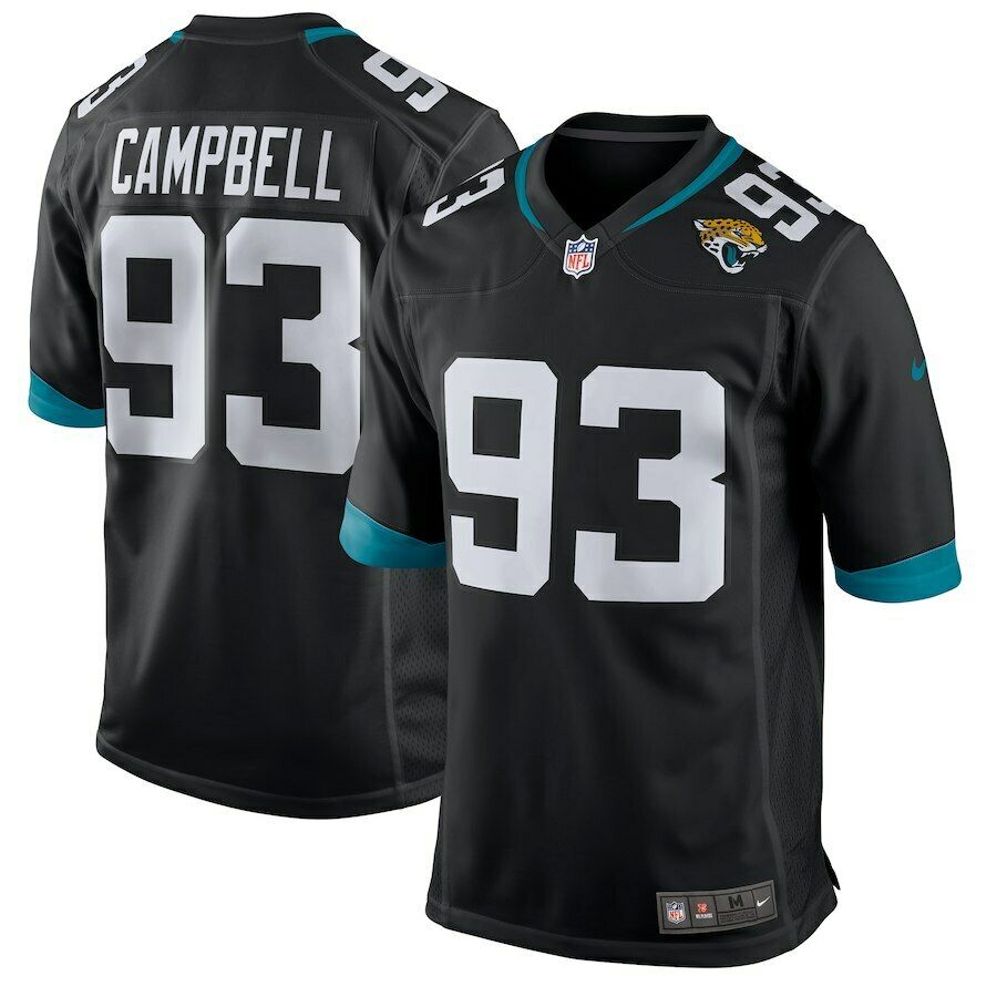 Jacksonville Jaguars #93 Calais Campbell Stitched Black Jersey