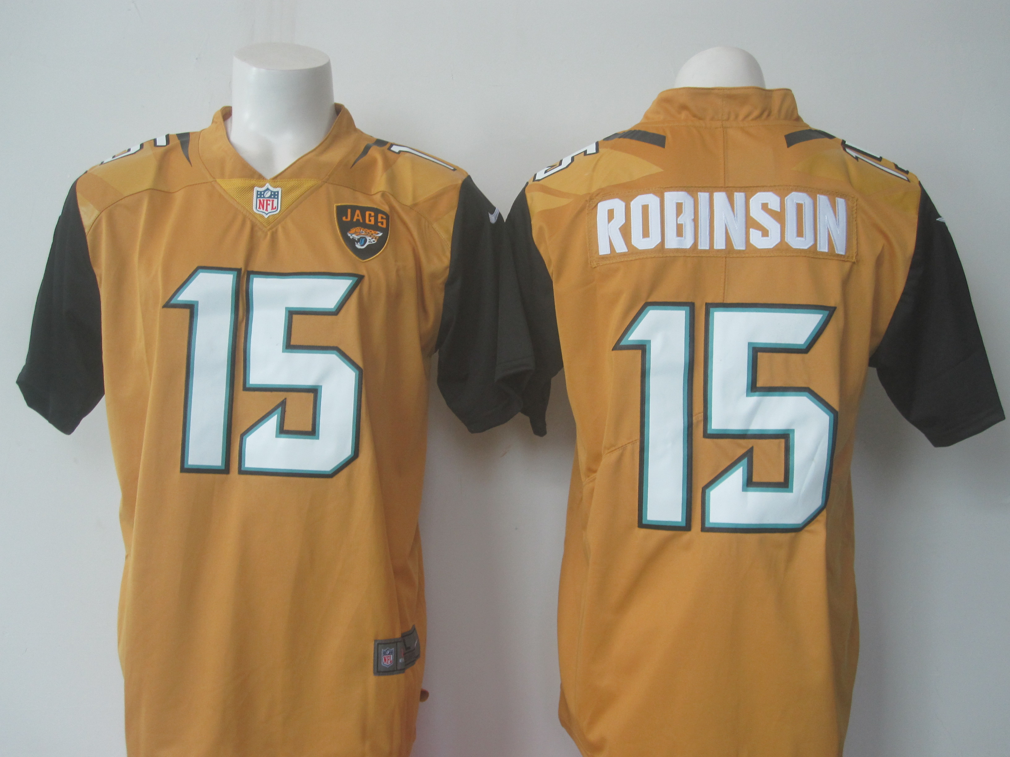 Jaguars #15 Allen Robinson Gold Limited Rush Stitched Nike Jersey
