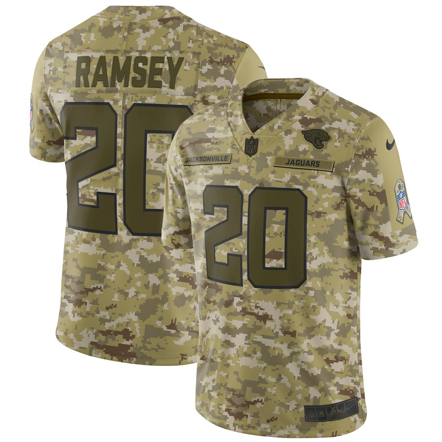 Jaguars #20 Jalen Ramsey 2018 Camo Salute To Service Limited Stitched Jersey
