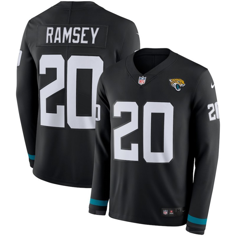 Jaguars #20 Jalen Ramsey Black Therma Long Sleeve Stitched Jersey