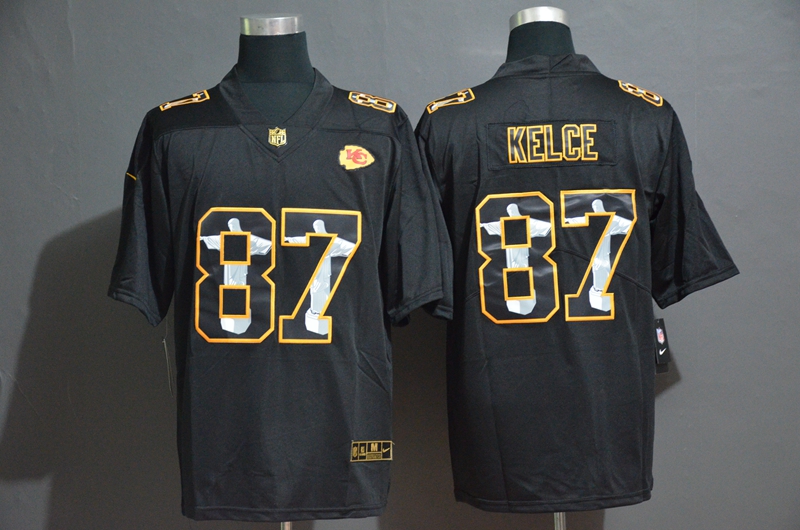 Kansas City Chiefs #87 Travis Kelce 2020 Black Jesus Faith Edition Limited Stitched Jersey