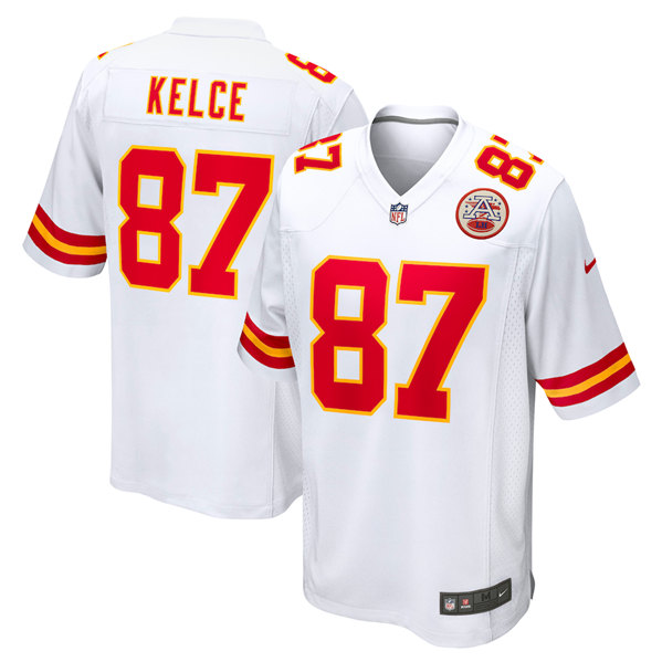 Kansas City Chiefs #87 Travis Kelce White Stitched Game Jersey