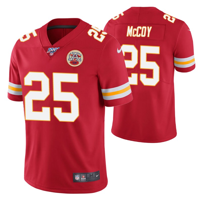 Kansas City Chiefs 25 LeSean McCoy 100th Season Red Vapor Untouchable Limited Stitched Jersey