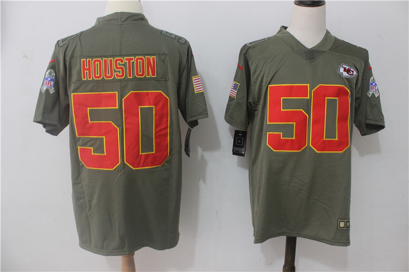 Kansas City Chiefs #50 Justin Houston Olive Salute To Service Limited Stitched Nike Jersey
