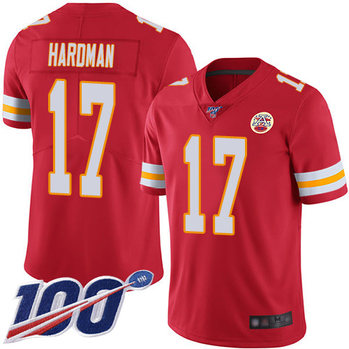 Kansas City Chiefs #17 Mecole Hardman Red 2019 100th Season Vapor Untouchable Limited Stitched Jersey