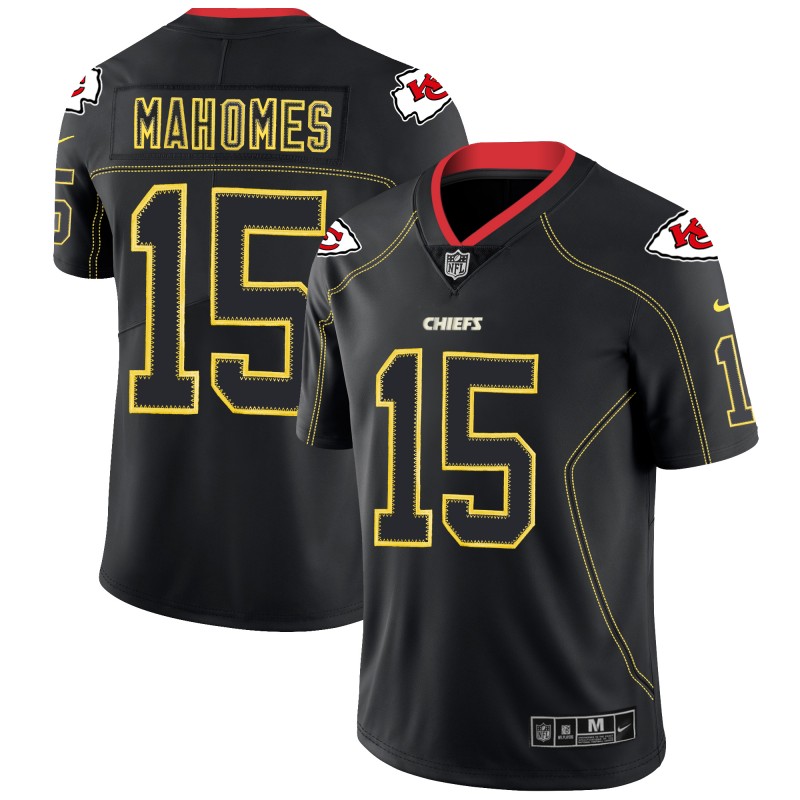 Kansas City Chiefs #15 Patrick Mahomes Black 2018 Lights Out Color Rush Limited Stitched Jersey