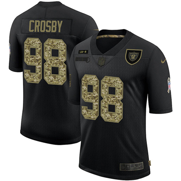 Las Vegas Raiders #98 Maxx Crosby Black Camo Salute To Service Limited Stitched Jersey