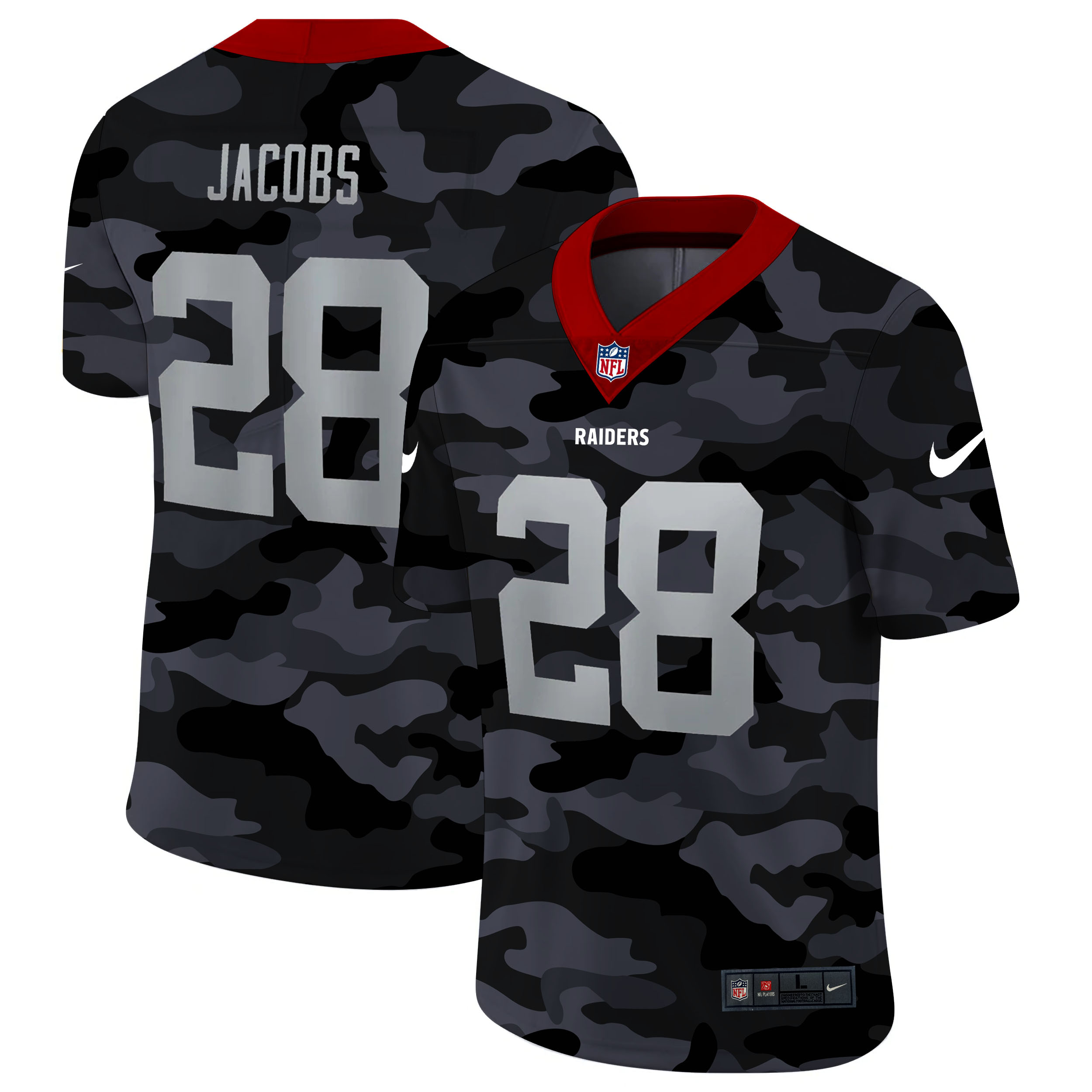 Las Vegas Raiders #28 Josh Jacobs Camo Limited Stitched Jersey
