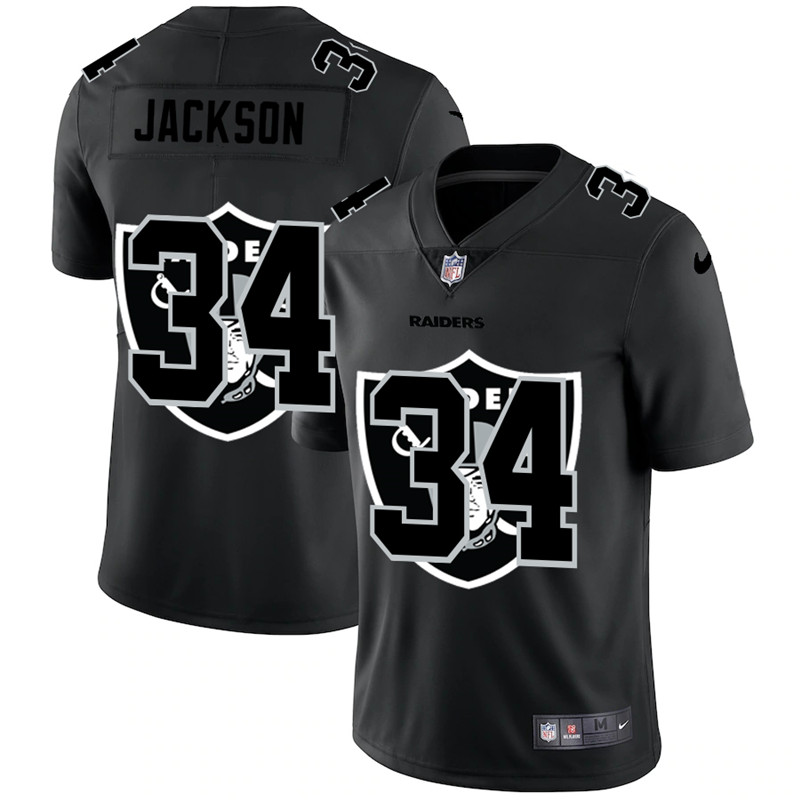 Las Vegas Raiders #34 Bo Jackson 2020 Black Shadow Logo Limited Stitched Jersey