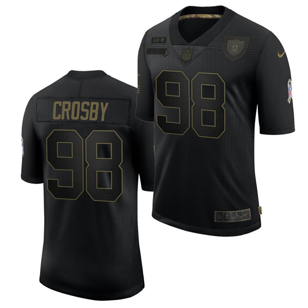 Las Vegas Raiders #98 Maxx Crosby Black 2020 Salute To Service Limited Stitched Jersey