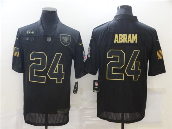 Las Vegas Raiders #24 Johnathan Abram Black 2020 Salute To Service Limited Stitched Jersey