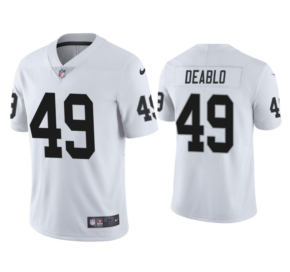 Las Vegas Raiders #49 Divine Deablo White Vapor Untouchable Limited Stitched Jersey 