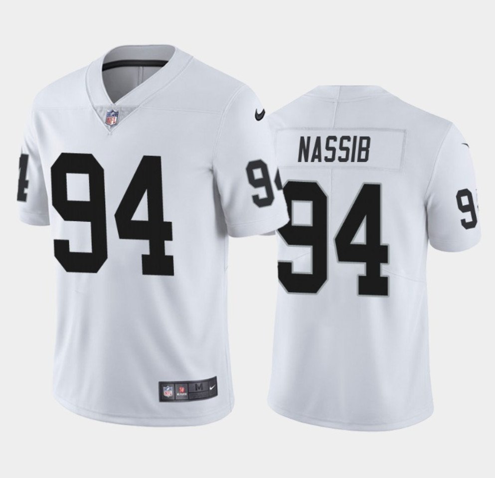 Las Vegas Raiders #94 Carl Nassib White Vapor Untouchable Limited Stitched Jersey