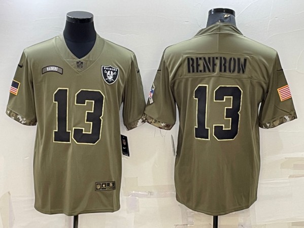 Las Vegas Raiders #13 Hunter Renfrow 2022 Olive Salute To Service Limited Stitched Jersey
