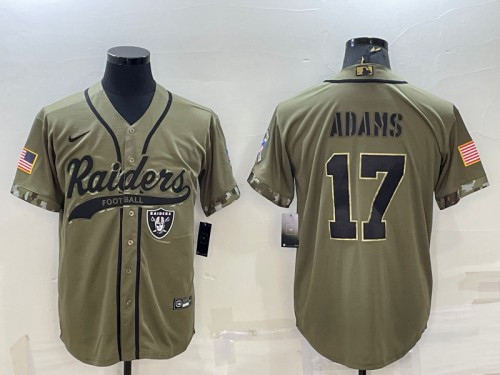 Las Vegas Raiders #17 Davante Adams 2022 Olive Salute To Service Cool Base Stitched Baseball Jersey