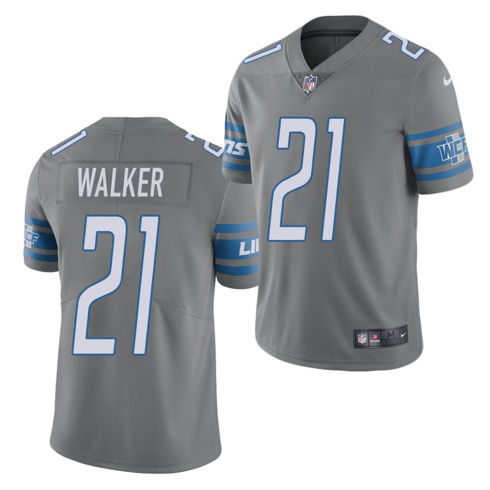 Lions #21 Tracy Walker Grey Limited Stitched Jersey