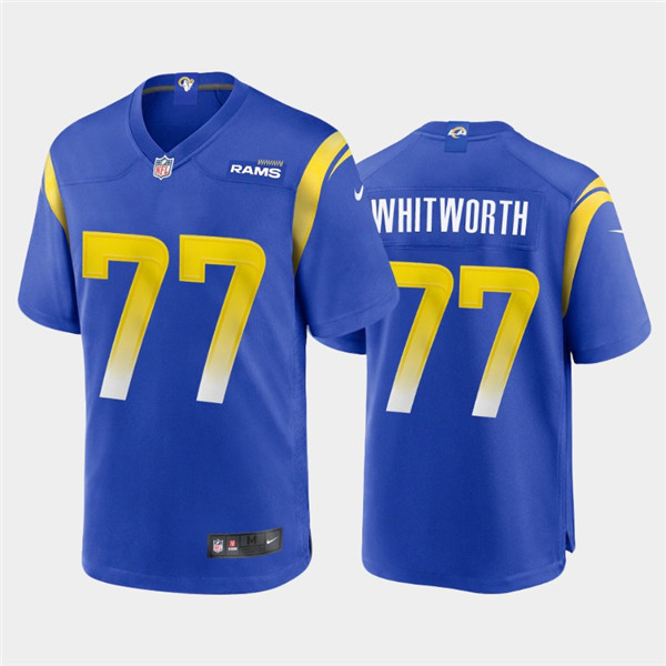 Los Angeles Rams #77 Andrew Whitworth 2020 Royal Stitched Jersey