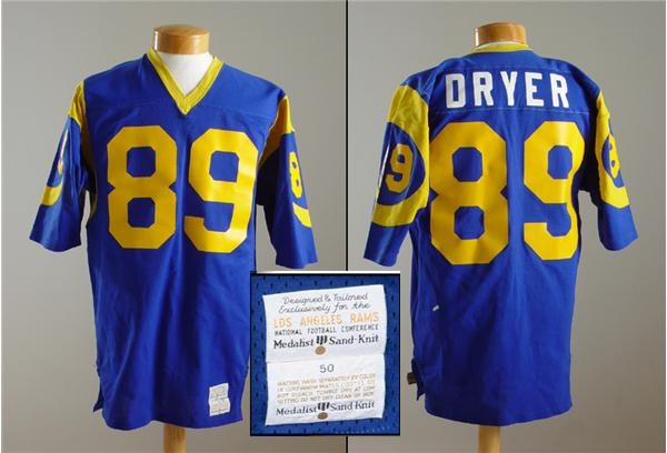Los Angeles Rams # 89 Fred Dryer Blue Stitched Jersey