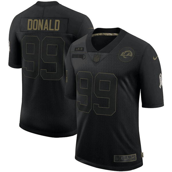 Los Angeles Rams #99 Aaron Donald Black 2020 Salute To Service Limited Stitched Jersey