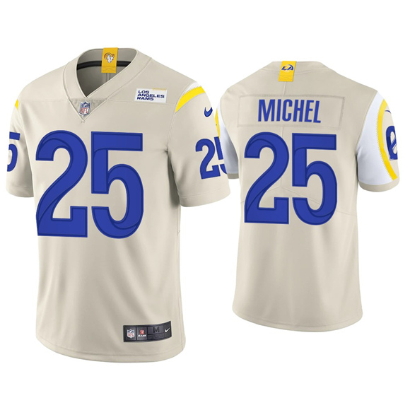 Los Angeles Rams #25 Sony Michel Bone White Stitched Jersey