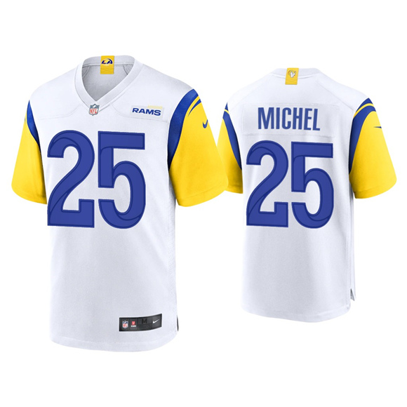 Los Angeles Rams #25 Sony Michel White Stitched Jersey