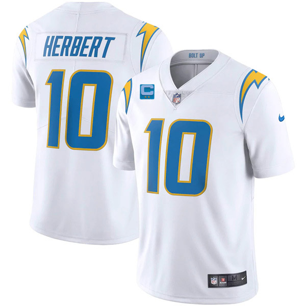 Los Angeles Chargers 2022 #10 Justin Herbert White With 2-Star C Patch Vapor Untouchable Limited Stitched Jersey