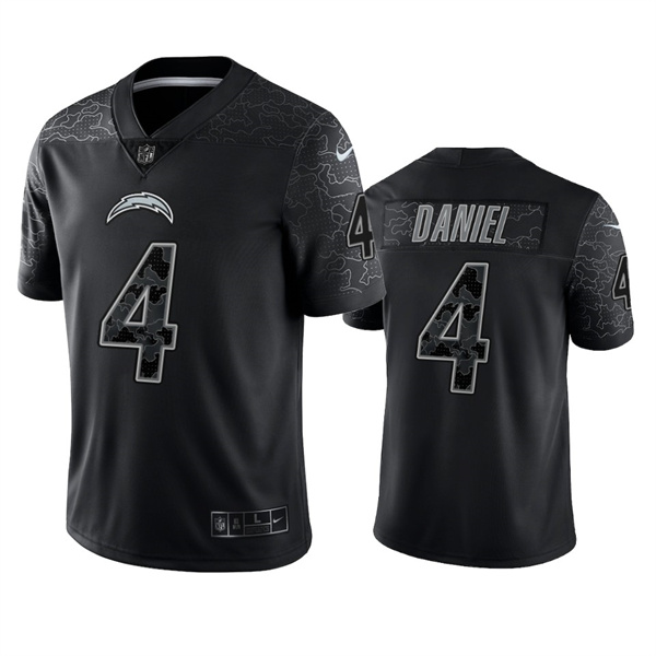 Los Angeles Chargers #4 Chase Daniel Black Reflective Limited Stitched Football Jersey