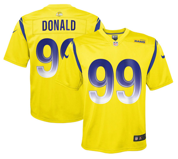 Los Angeles Rams #99 Aaron Donald Gold Stitched Game Jersey