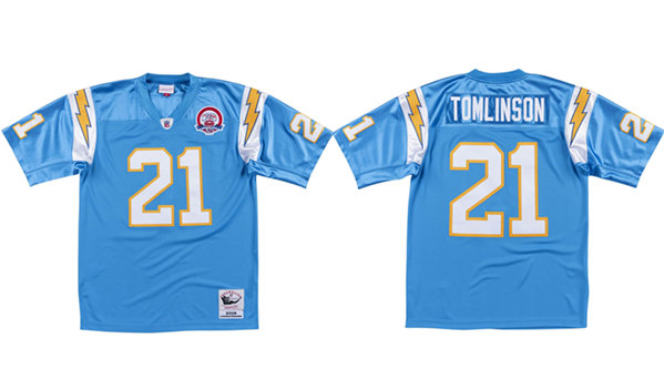Los Angeles Chargers #21 LaDainian Tomlinson Blue 2009 Stitched Game Jersey