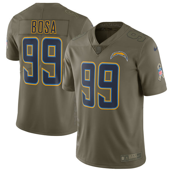 Los Angeles Chargers #99 Joey Bosa Olive Salute To Service Limited Stitched Nike Jersey