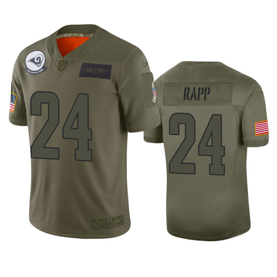 Los Angeles Rams #24 Taylor Rapp 2019 Camo Salute To Service Limited Stitched Jersey.