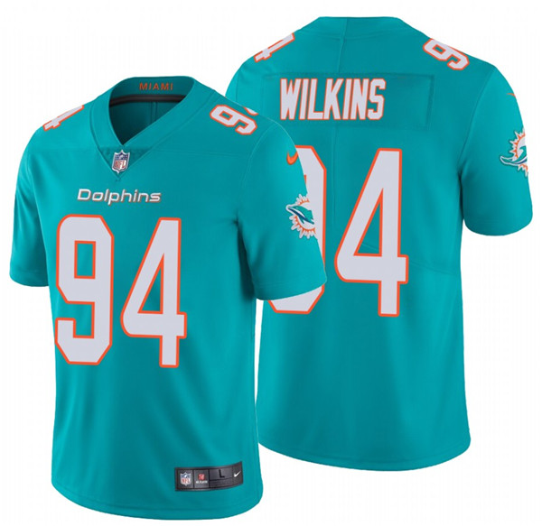 Miami Dolphins #94 Christian Wilkins 2020 Aqua Vapor Limited Stitched Jersey
