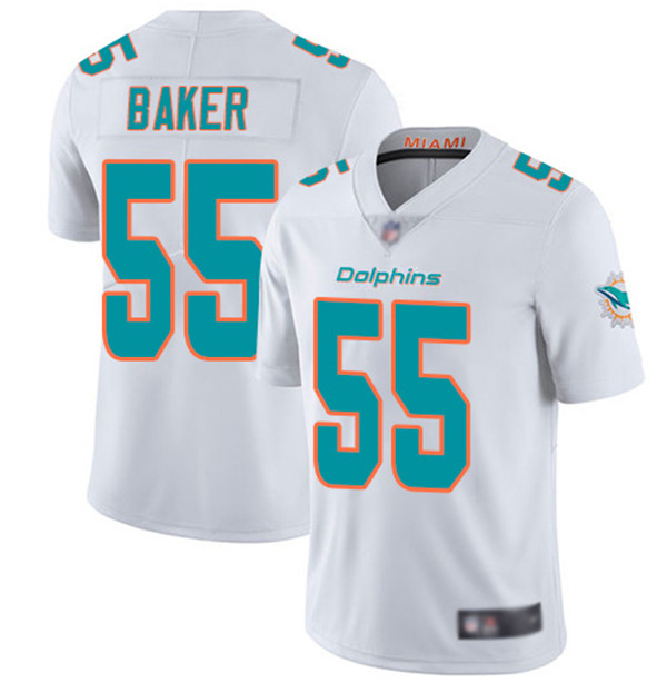 Miami Dolphins #55 Jerome Baker White Color Rush Limited Stitched Jersey