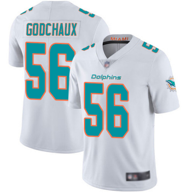 Miami Dolphins #56 Davon Godchaux White Vapor Limited Stitched Jersey