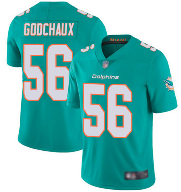 Miami Dolphins #56 Davon Godchaux Aqua Vapor Limited Stitched Jersey