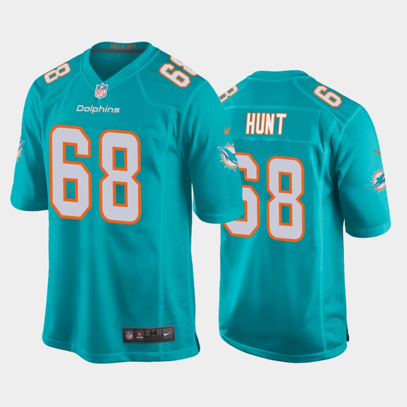 Miami Dolphins #68 Robert Hunt 2020 Aqua Stitched Jersey