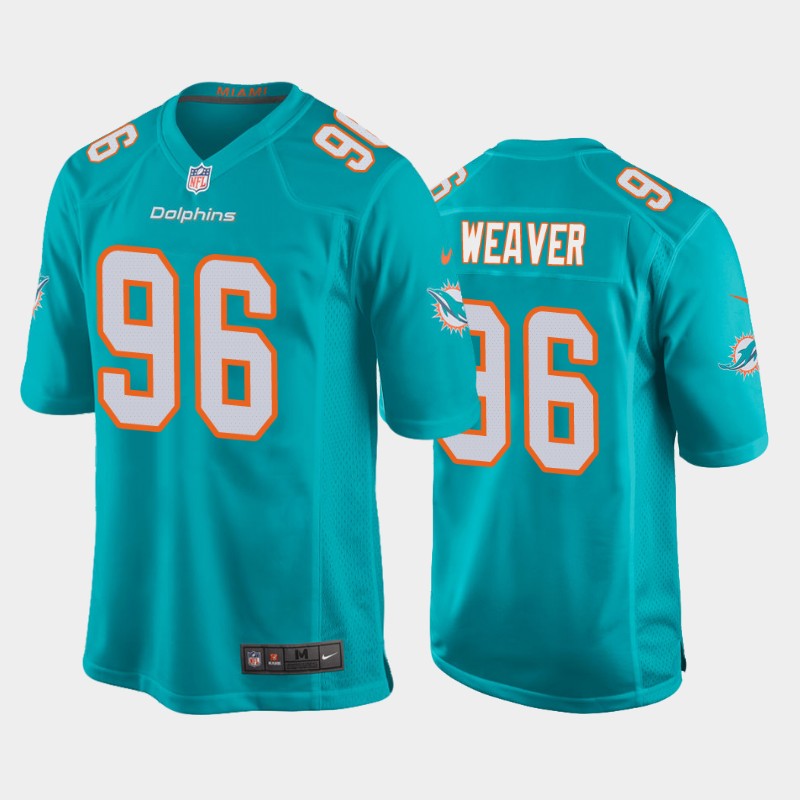 Miami Dolphins #96 Curtis Weaver 2020 Aqua Stitched Jersey
