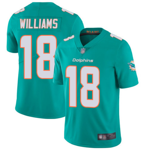Miami Dolphins #18 Preston Williams Aqua Vapor Untouchable Limited Stitched Jersey