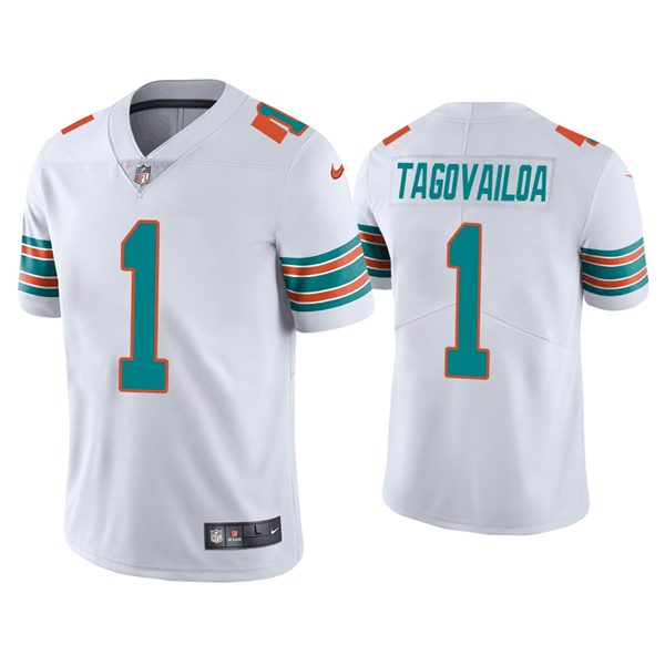 Miami Dolphins #1 Tua Tagovailoa 2020 White Vapor Limited Stitched Jersey