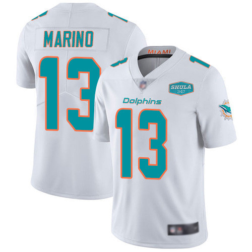 Miami Dolphins #13 Dan Marino White With 347 Shula Patch 2020 Vapor Untouchable Limited Stitched Jersey