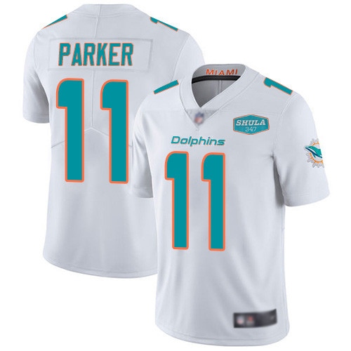 Miami Dolphins #11 DeVante Parker White With 347 Shula Patch 2020 Vapor Untouchable Limited Stitched Jersey