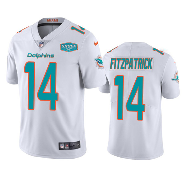Miami Dolphins #14 Ryan Fitzpatrick White With 347 Shula Patch 2020 Vapor Untouchable Limited Stitched Jersey
