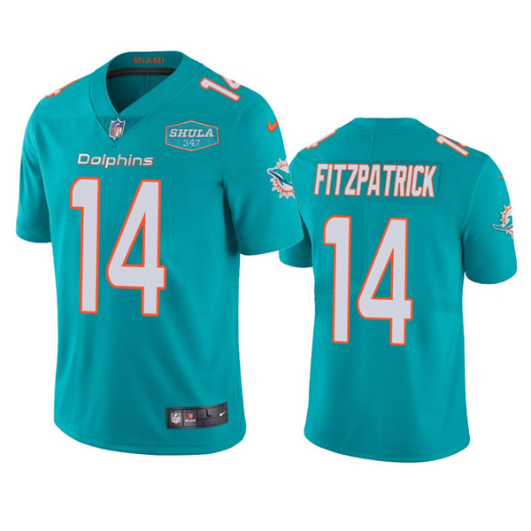Miami Dolphins #14 Ryan Fitzpatrick Aqua With 347 Shula Patch 2020 Vapor Untouchable Limited Stitched Jersey