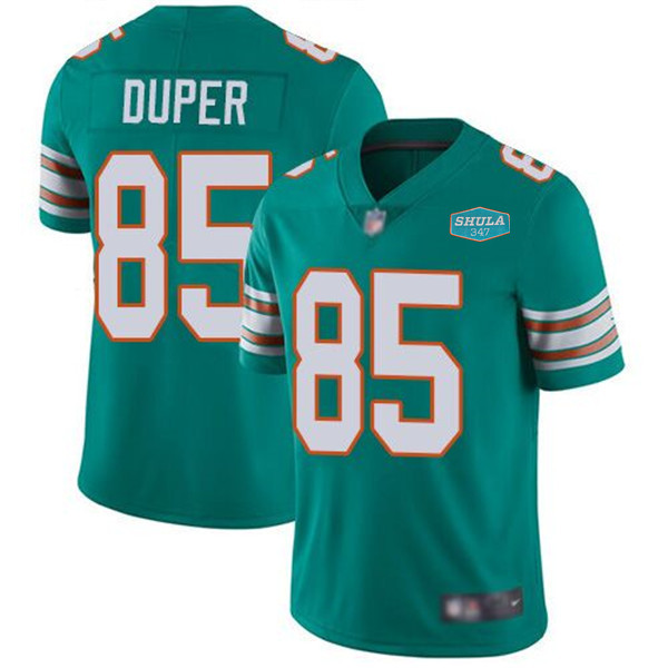Miami Dolphins #85 Mark Duper Aqua With 347 Shula Patch 2020 Vapor Untouchable Limited Stitched Jersey