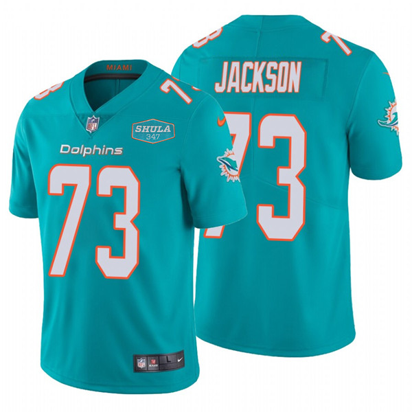 Miami Dolphins #73 Austin Jackson Aqua With 347 Shula Patch 2020 Vapor Untouchable Limited Stitched Jersey