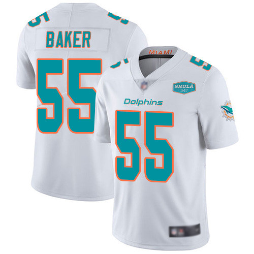 Miami Dolphins #55 Jerome Baker White With 347 Shula Patch 2020 Vapor Untouchable Limited Stitched Jersey