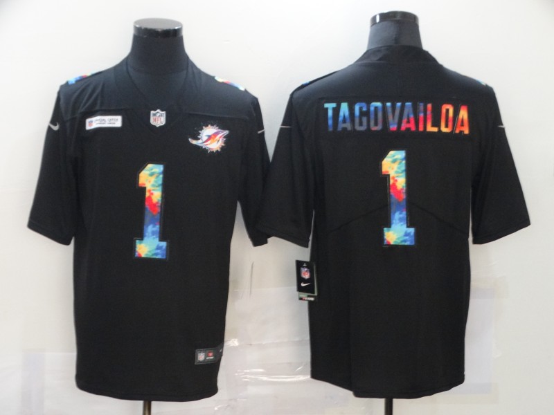 Miami Dolphins #1 Tua Tagovailoa 2020 Black Crucial Catch Limited Stitched Jersey