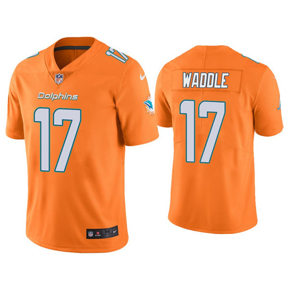Miami Dolphins #17 Jaylen Waddle Orange 2021 Vapor Untouchable Limited Stitched Jersey 